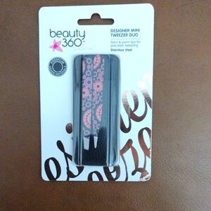 Designer Mini Tweezer Duo - Pink and Black